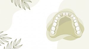 A dental arch, porcelain crowns and a clear aligner suggest different cosmetic dentistry options.